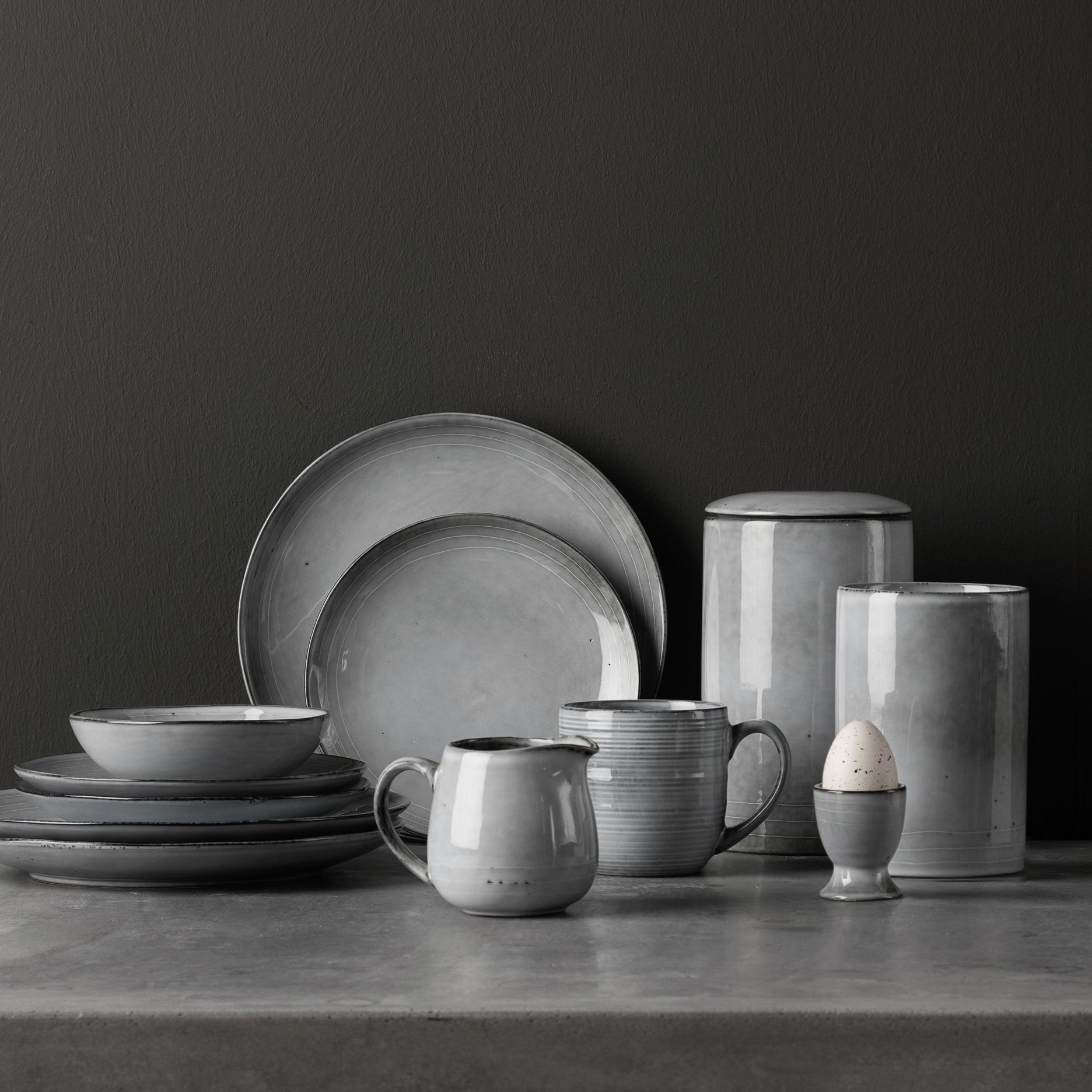 Cloud Krukke m/låg Ø12xH20 cm